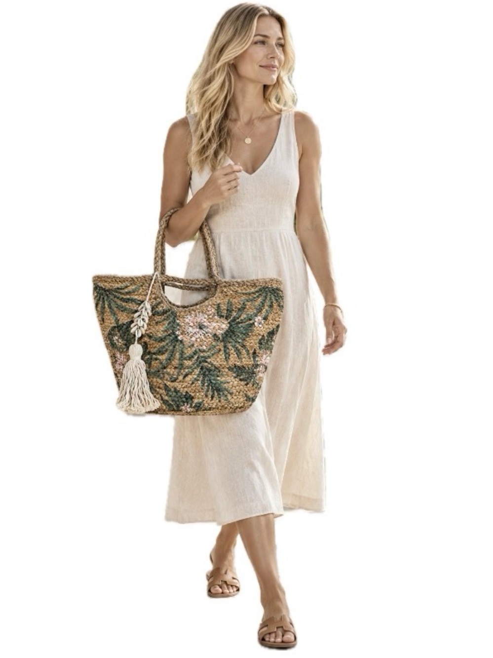 Twig & Arrow , NWT Woven Jute Straw Tote Bag